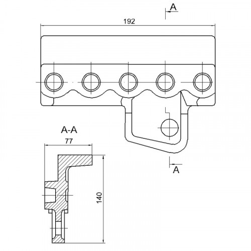 Держатель левый Т220.13.002 (00.7003.004) 5 отверстий
