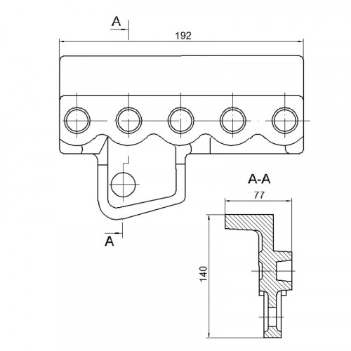 Держатель правый Т220.13.003 (00.7003.005) 5 отверстий